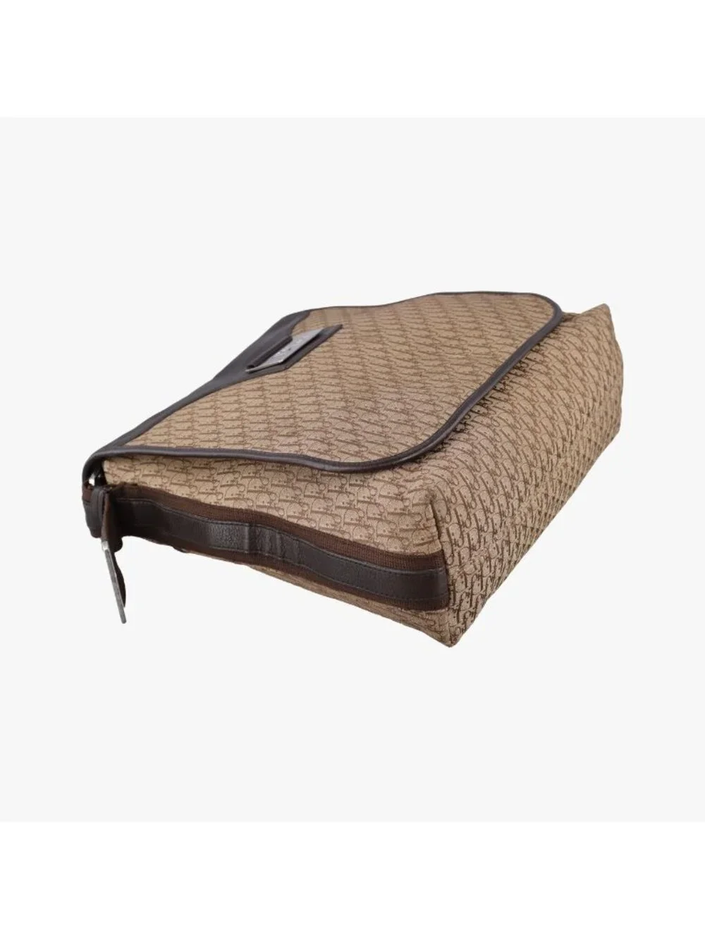 Dior Street Chic Messenger Brown Beige Jacquard Canvas Calf Leather